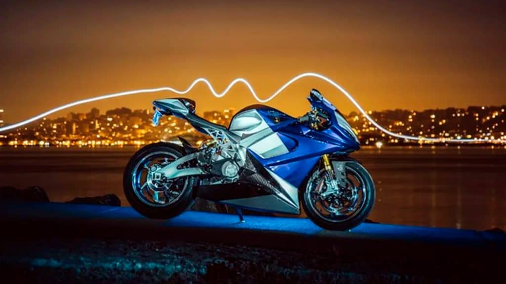 Visão de lado da Lightning LS-218, uma das motos mais rápidas do mundo
