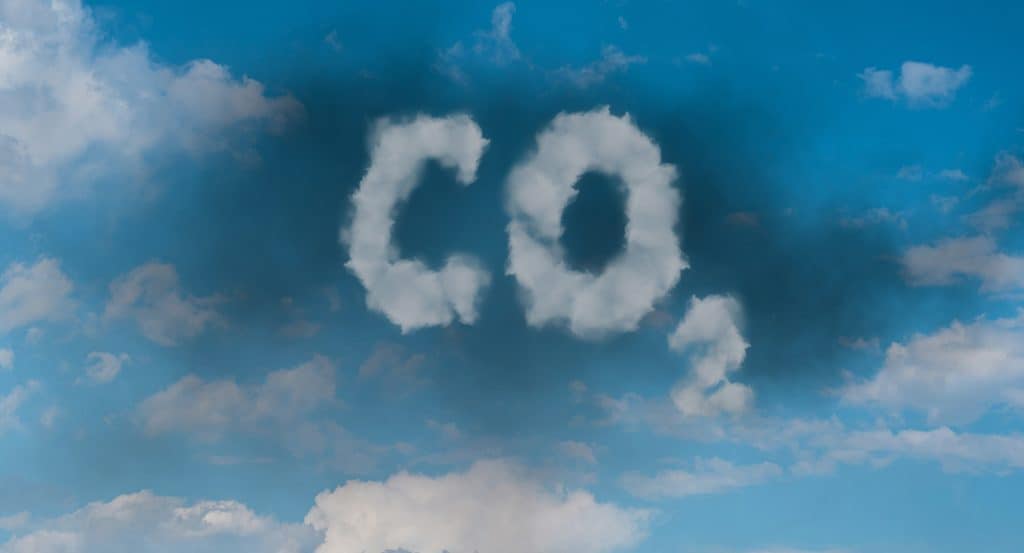 Fumaça formando escrita CO2