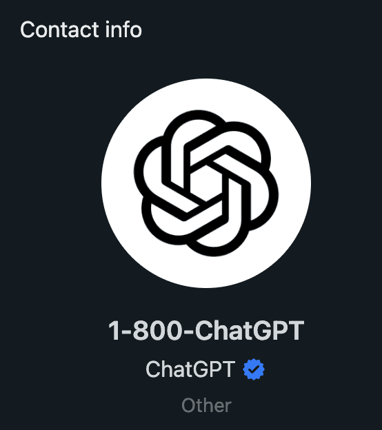 Logo do ChatGPT no WhatsApp
