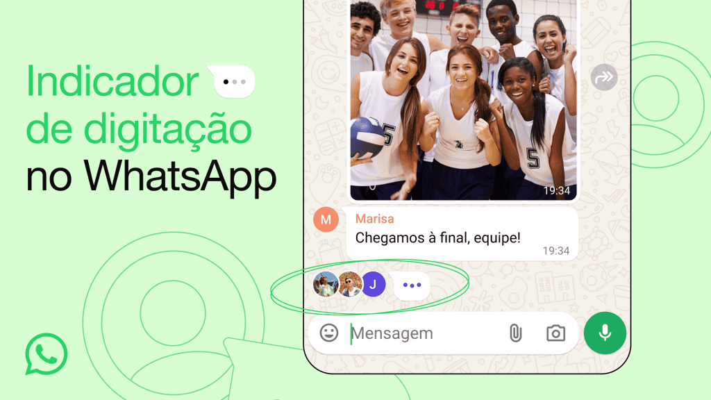Exemplo do recurso de digitação no WhatsApp