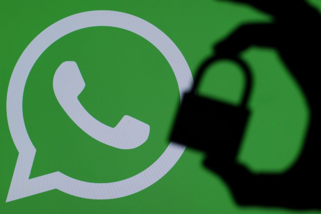 logo do whatsapp e um cadeado fechado