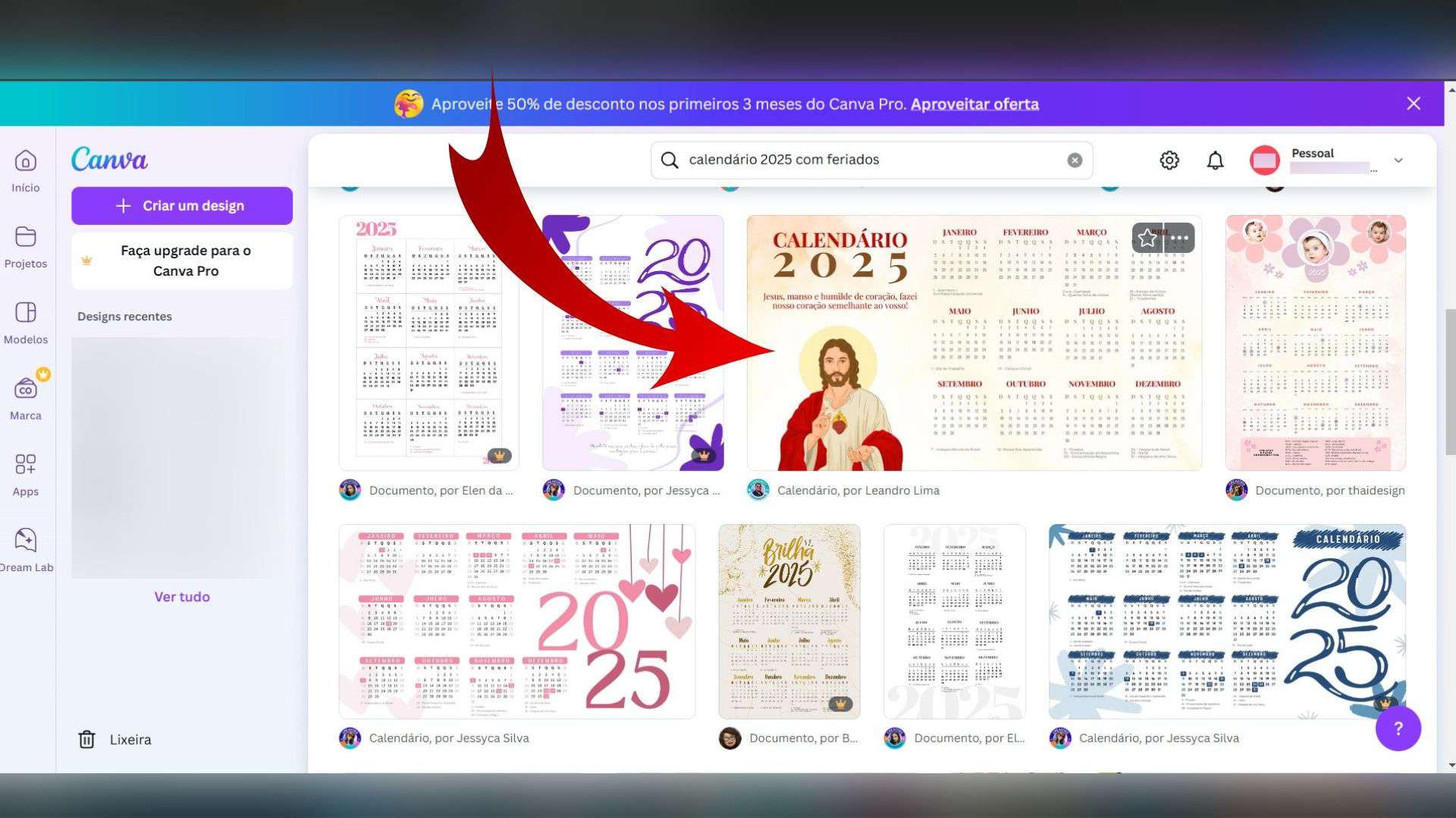 Imagem para ilustrar tutorial que ensina usuário a baixar e imprimir calendário 2025 do Canva