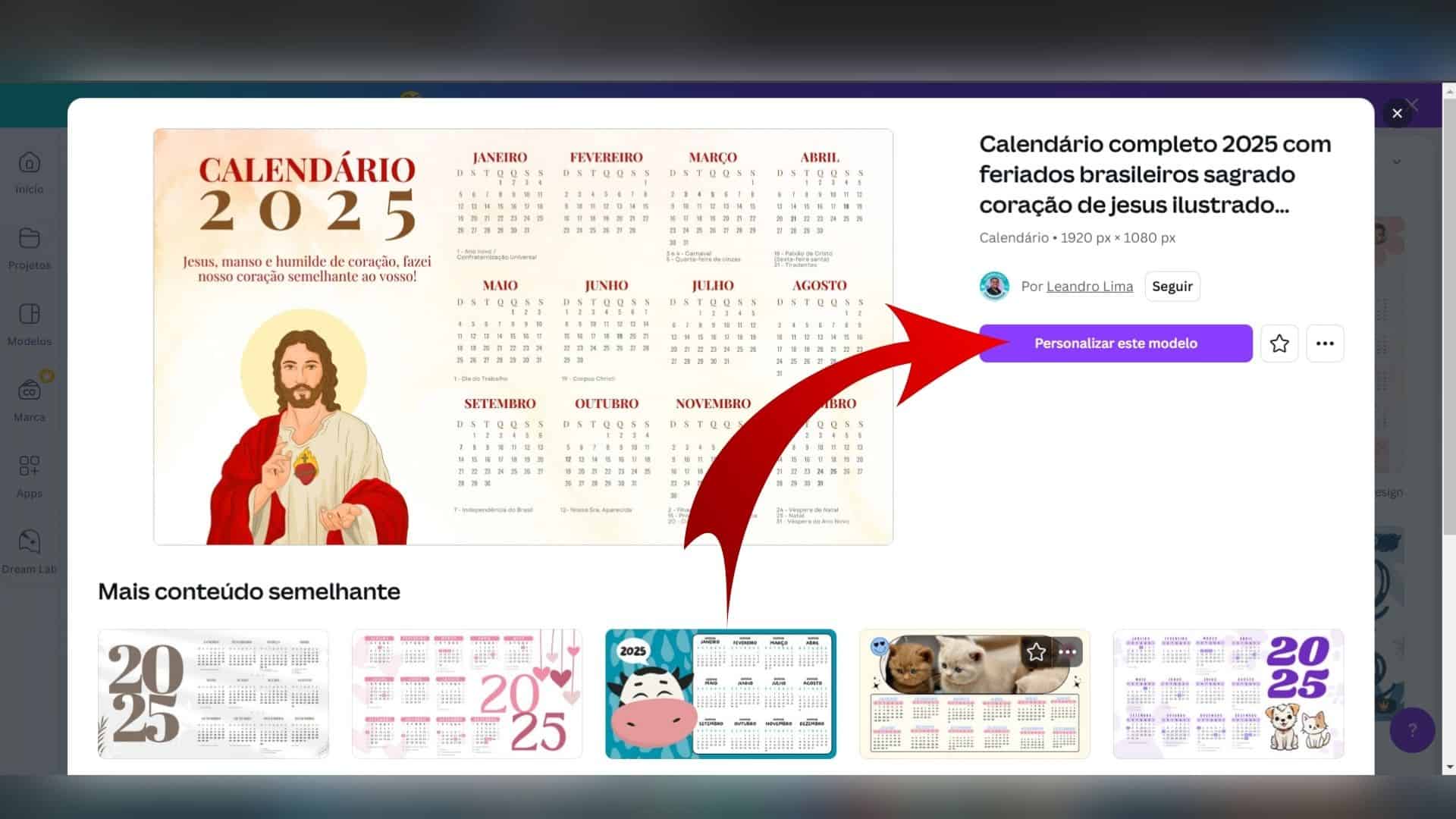 Imagem para ilustrar tutorial que ensina usuário a baixar e imprimir calendário 2025 do Canva