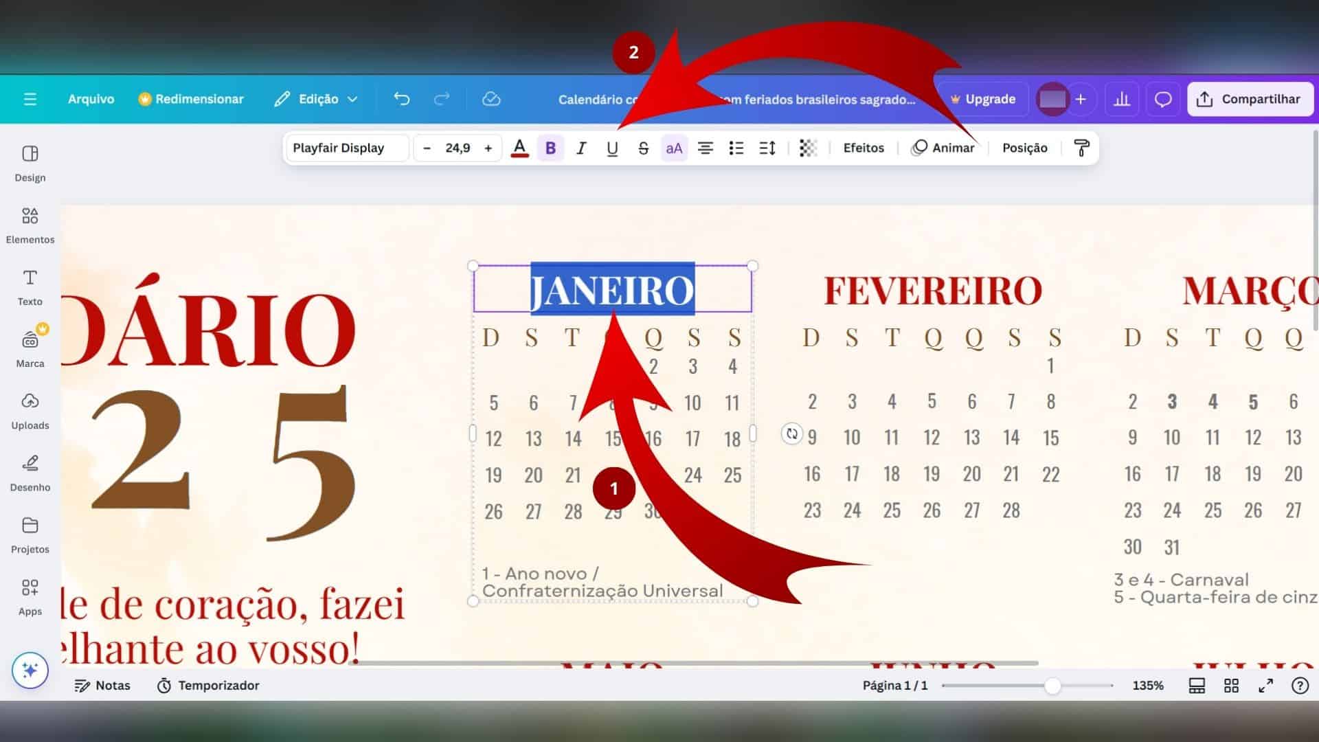 Imagem para ilustrar tutorial que ensina usuário a baixar e imprimir calendário 2025 do Canva