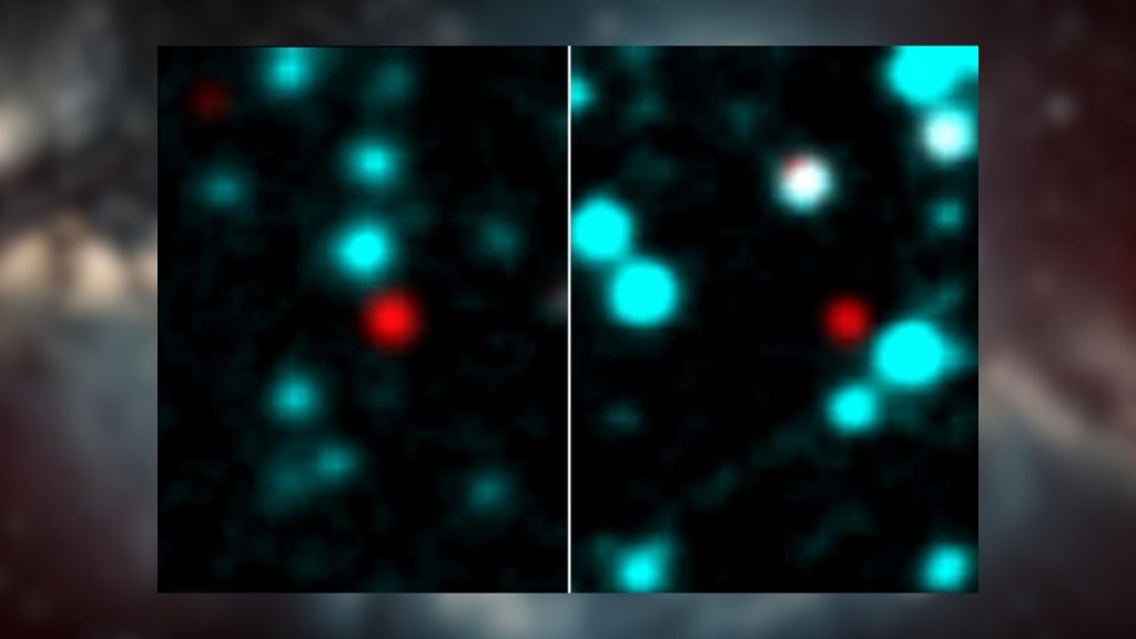 Imagens capturas em telescópio de par de estrelas geladas