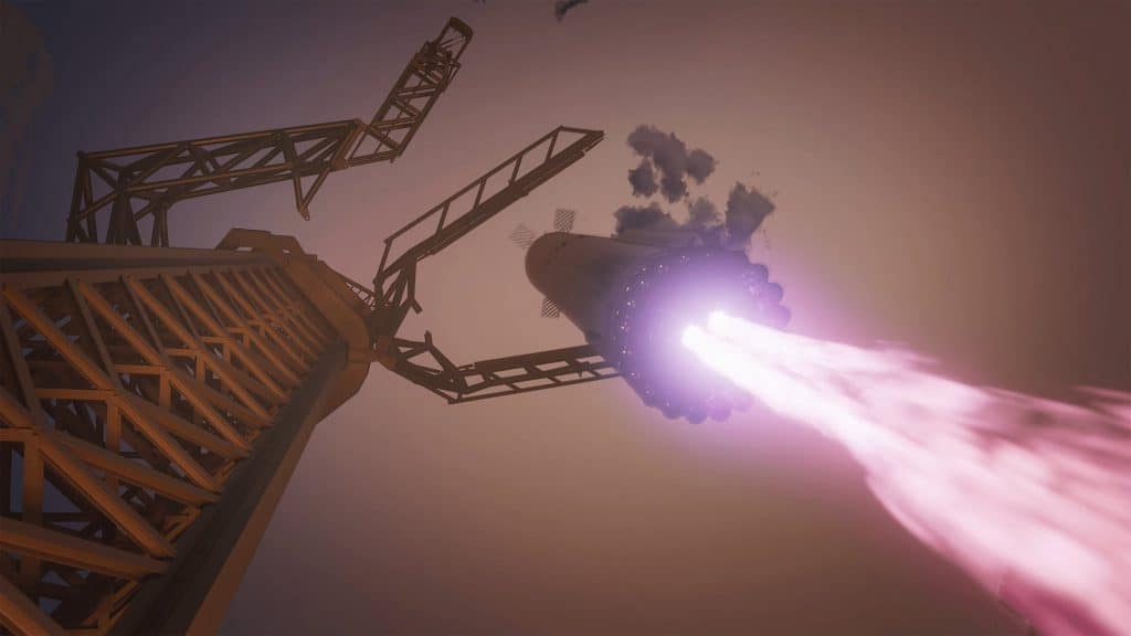 Starship da SpaceX sendo lançado