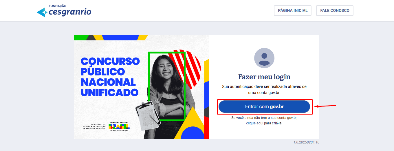 Passo 1 para ver o resultado do CNU