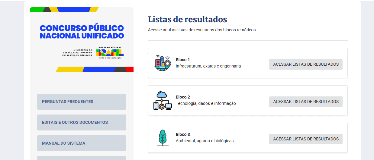 Passo 3 para ver o resultado do CNU