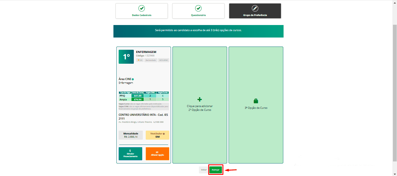 Passo 8 para se inscrever no Fies