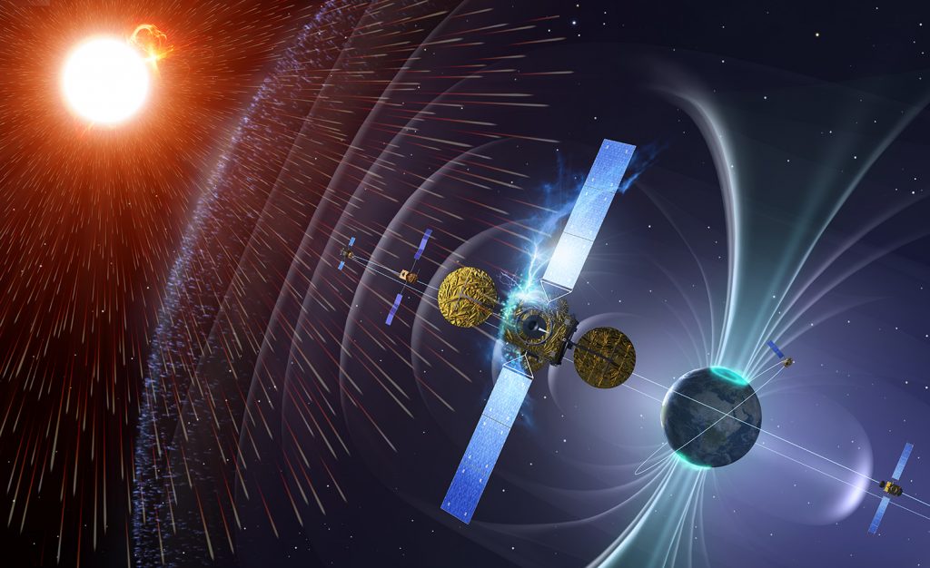 Ilustração da radiação espacial feita pela ESA