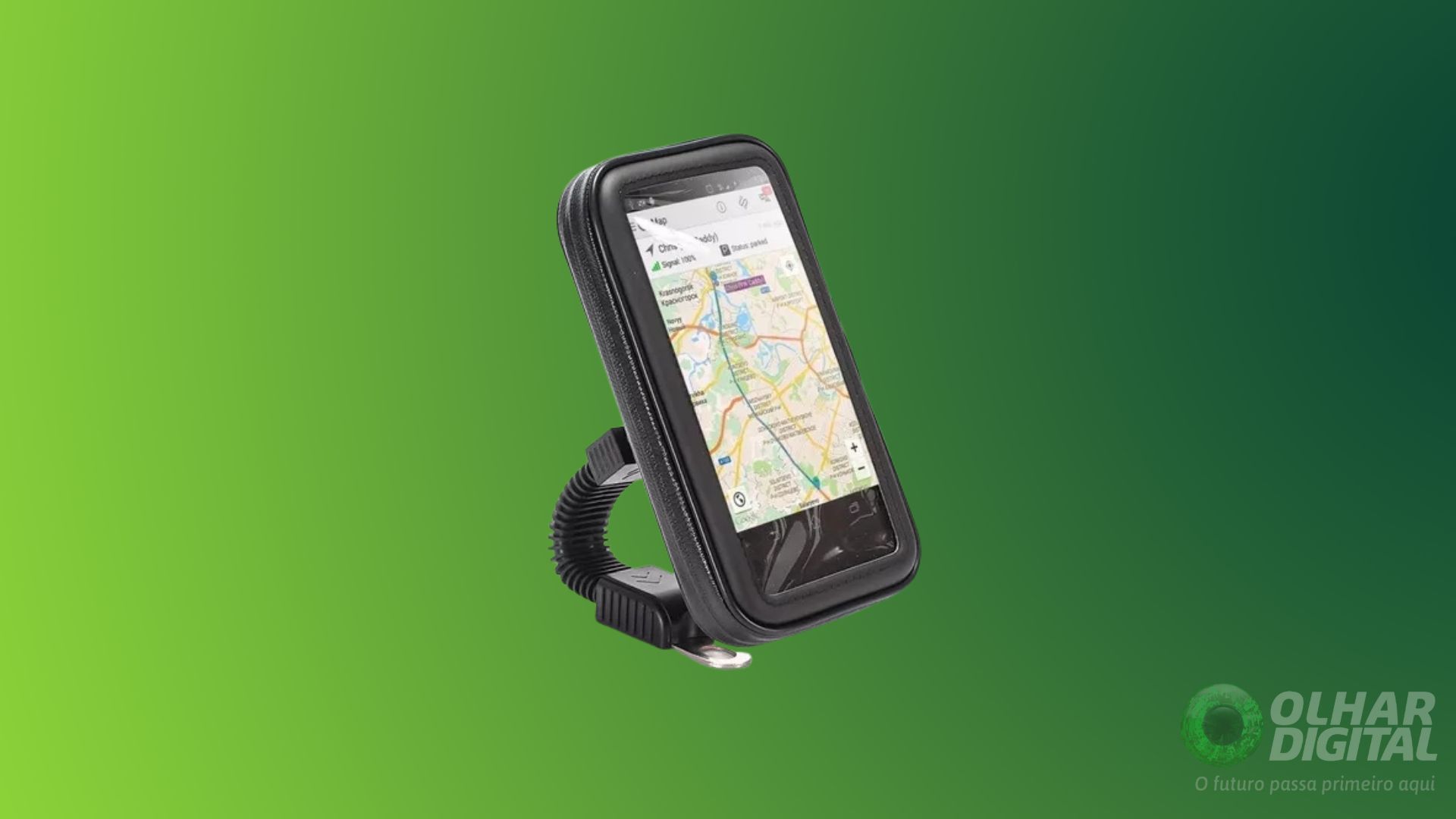 Capinha impermeável para celular em moto