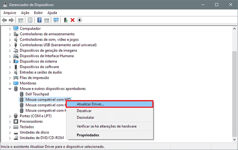 imagem do gerenciador de dispositivos do windows