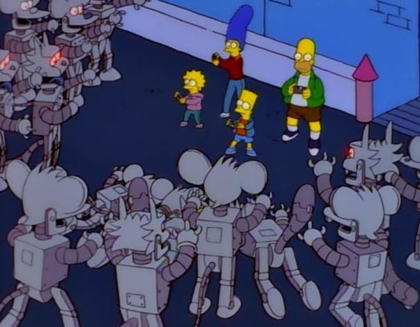 Os Simpsons - Cena do episódio "Itchy & Scratchy Land" (Temporada 6; Episódio 4)