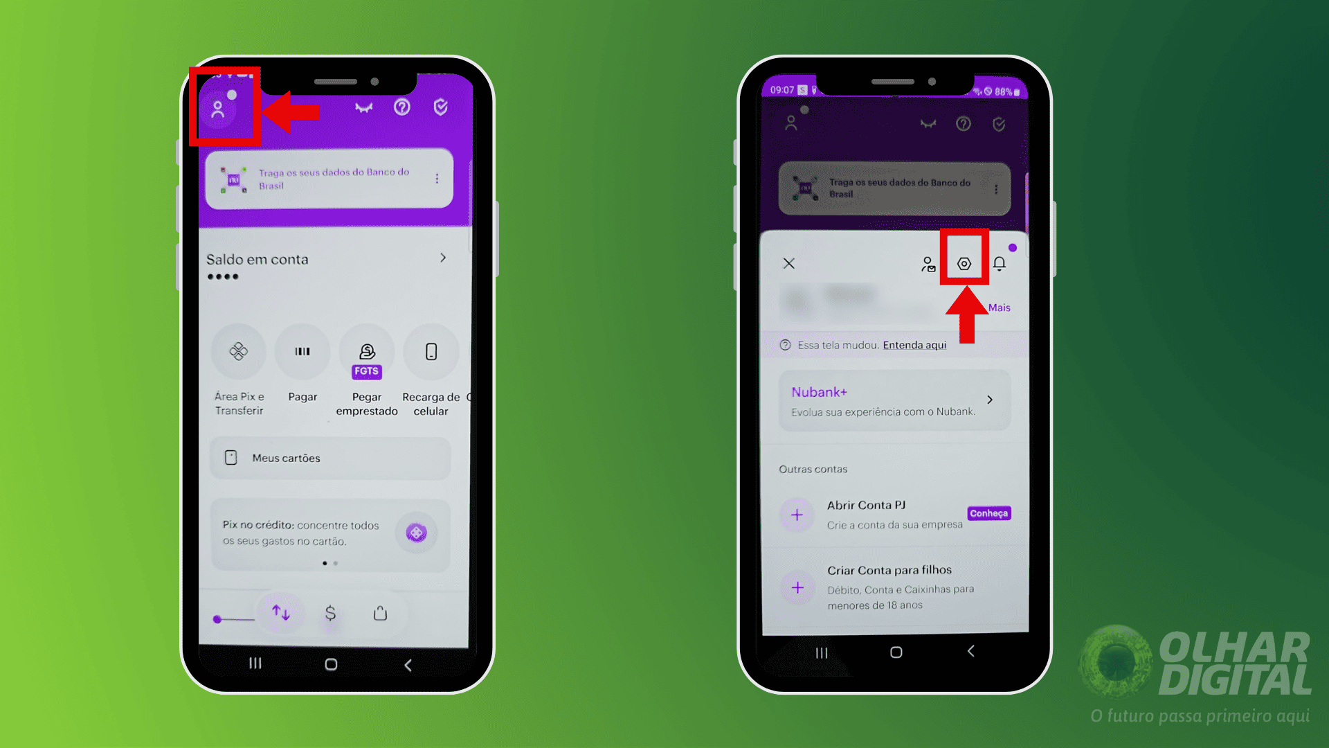 Passo 1 para acessar informe de rendimentos no Nubank
