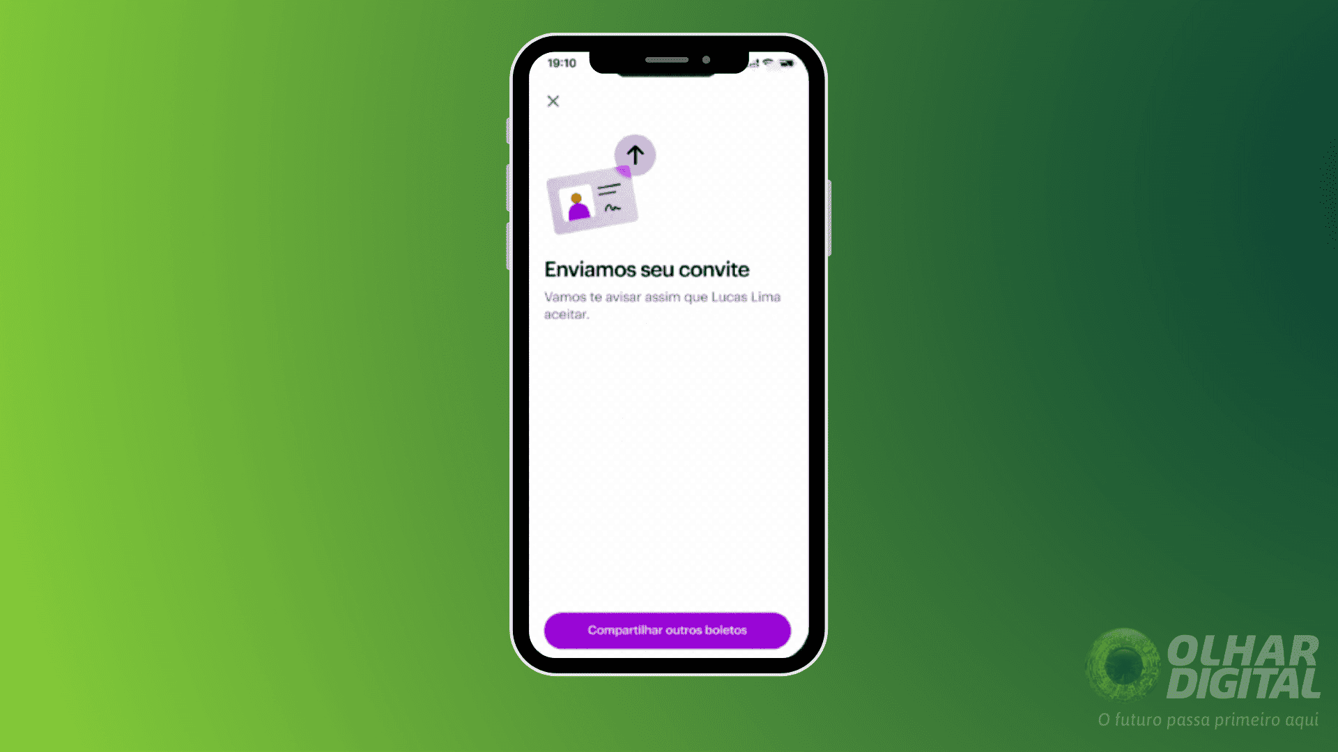 Passo 4 para utilizar a função de Compartilhar Boleto