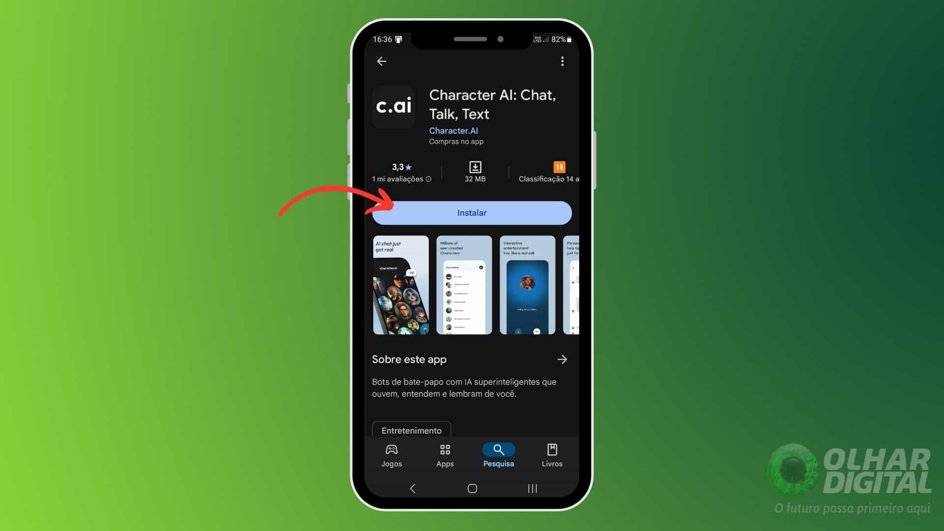 Como usar Character Ai - Passo 1