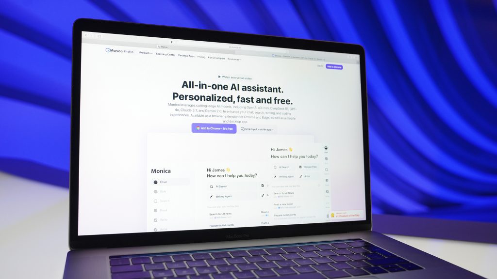 Site do Manus em uma tela de notebook