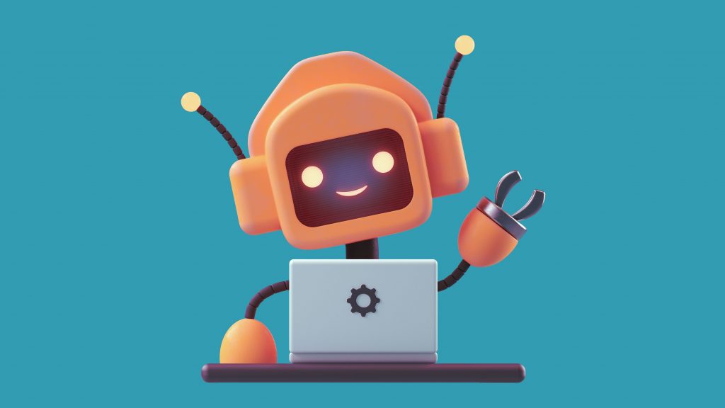 Imagem ilustrativa de um robô amigável para interação com Character AI
