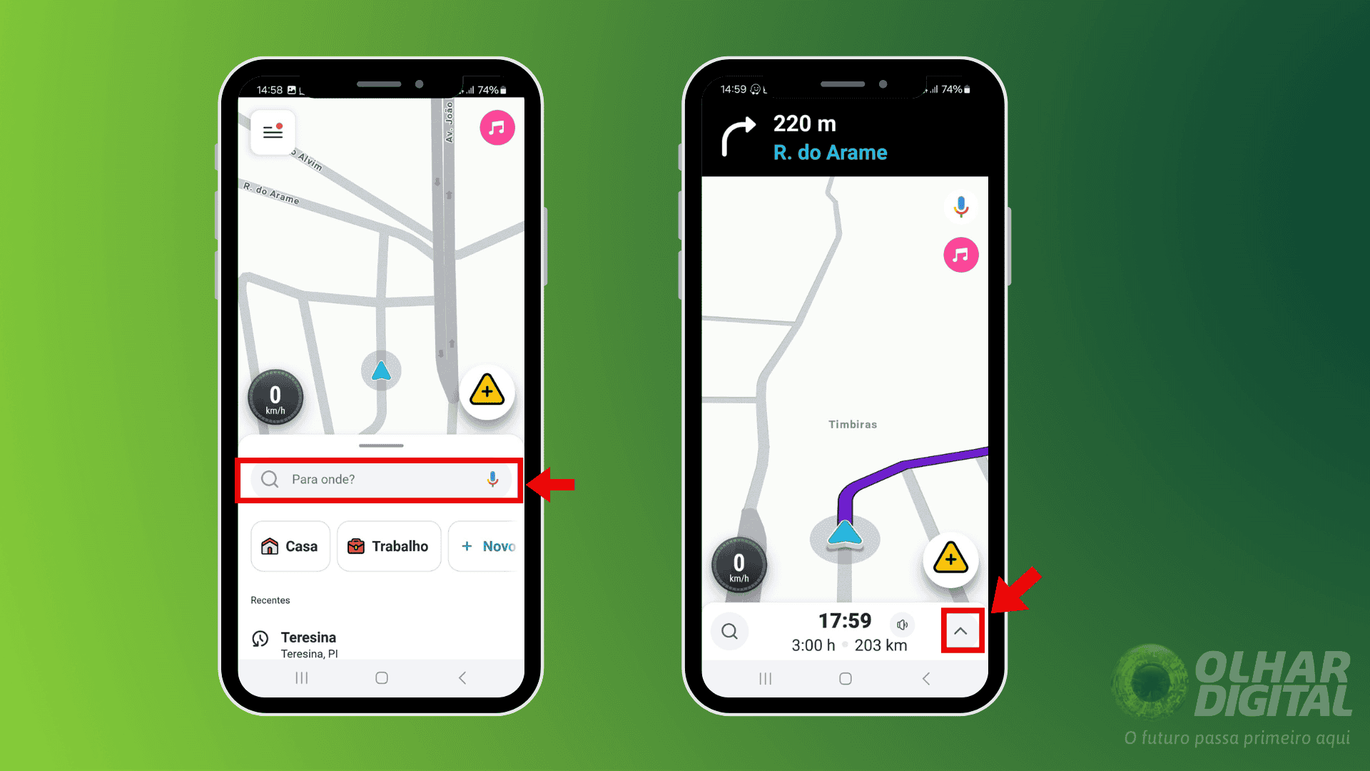 Primeiro passo para ver os postos de combustíveis pelo Waze