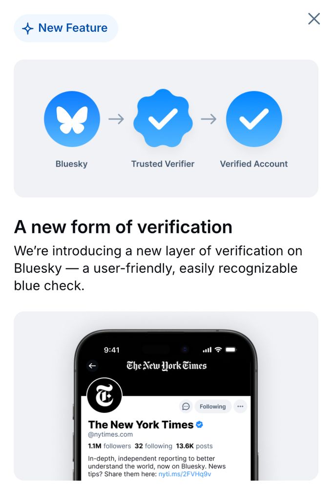 Selo de verificação no Bluesky
