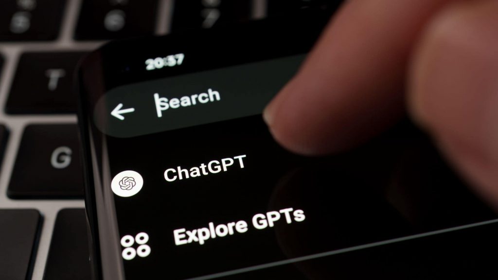 Menu do ChatGPT