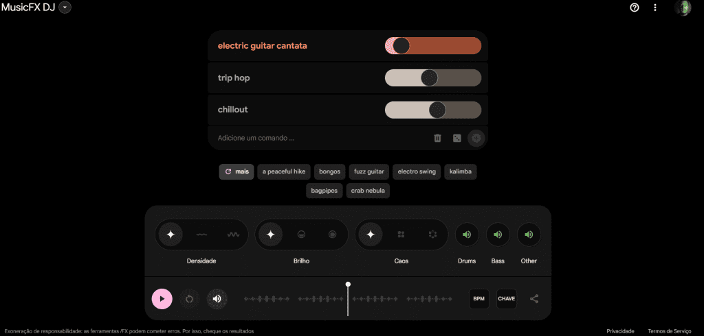 tela do musicfx dj
