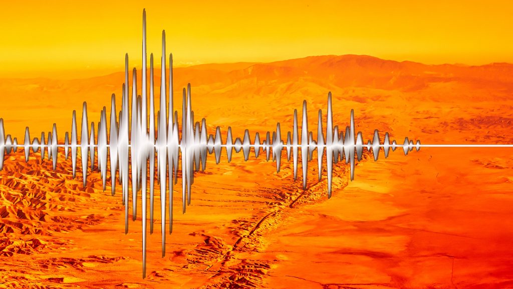 Representação de linha indicando terremoto