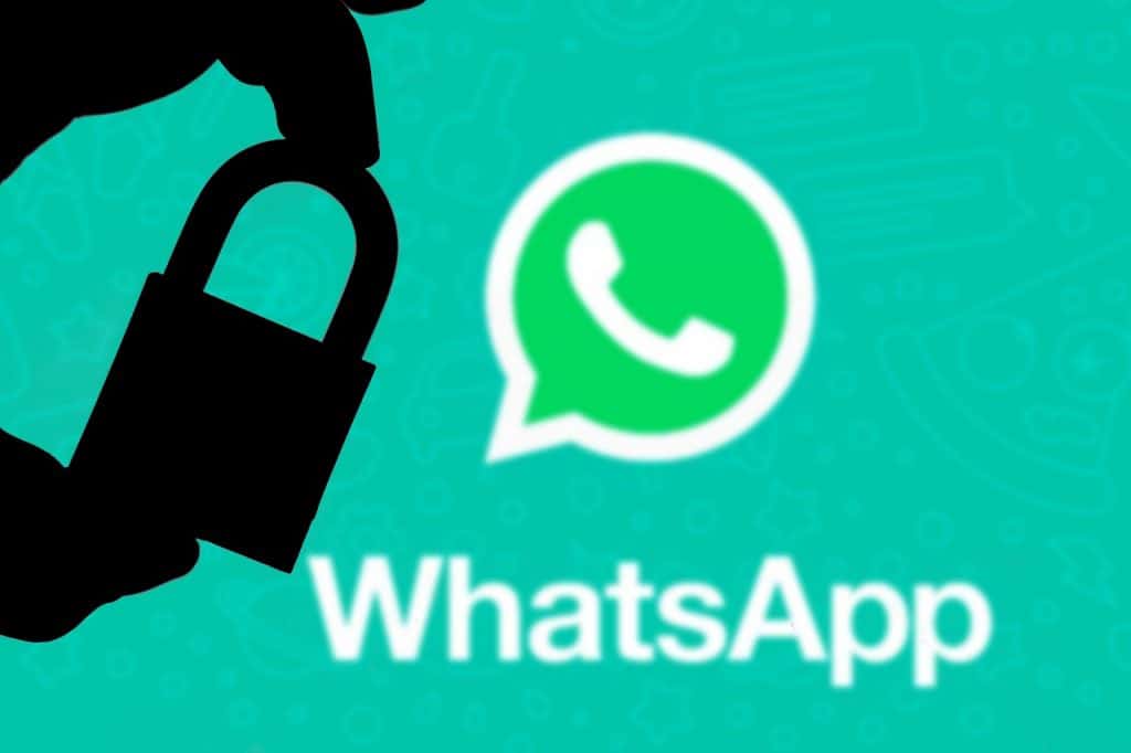 imagem mostra o ícone do whatsapp sob um cadeado fechado