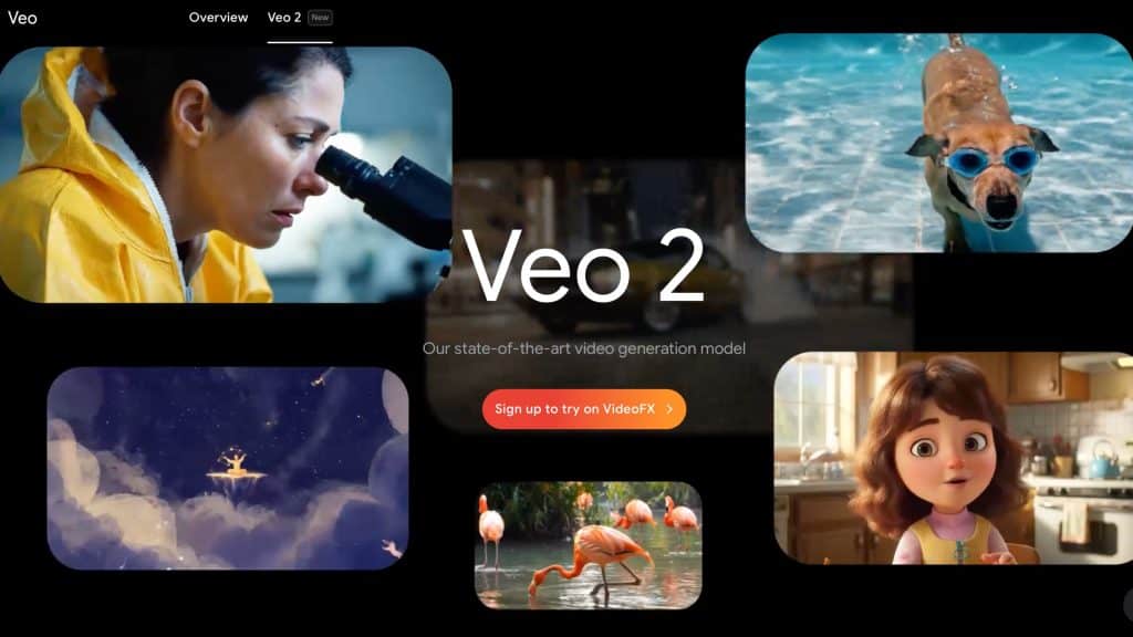 Captura de tela do Veo 2, nova IA do Google