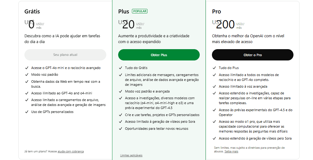 Planos ChatGPT