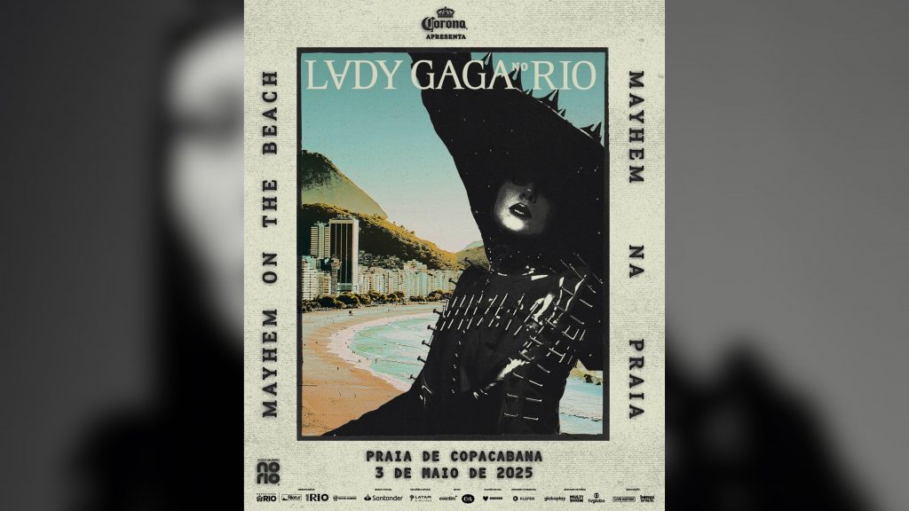 Pôster do show da Lady Gaga em Copacabana, no Rio de Janeiro