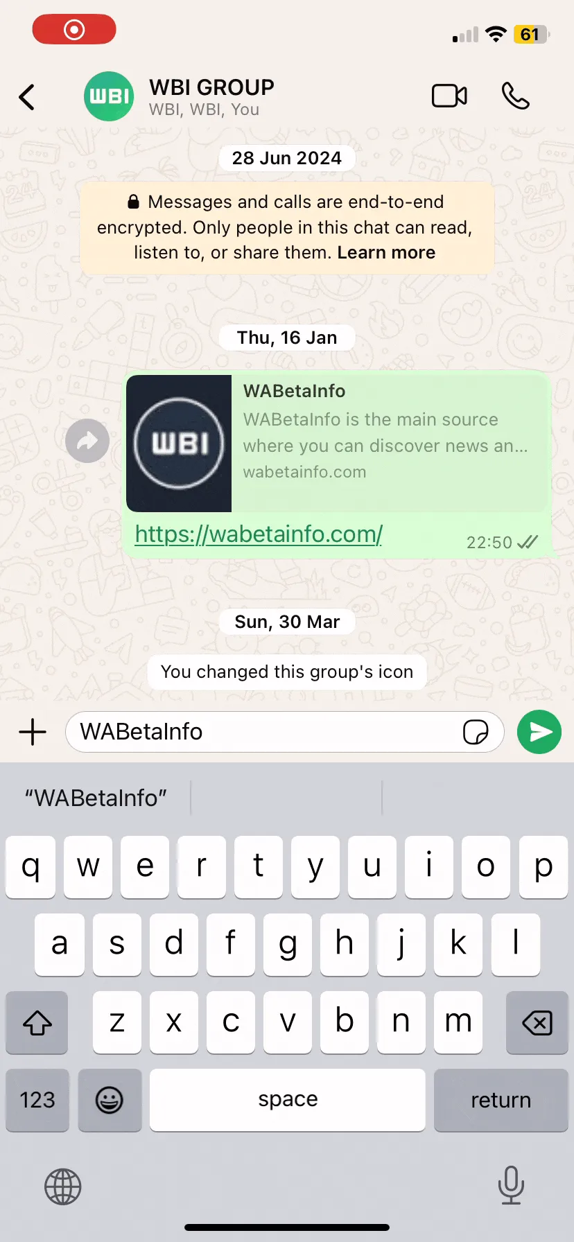 WhatsApp animação na tela