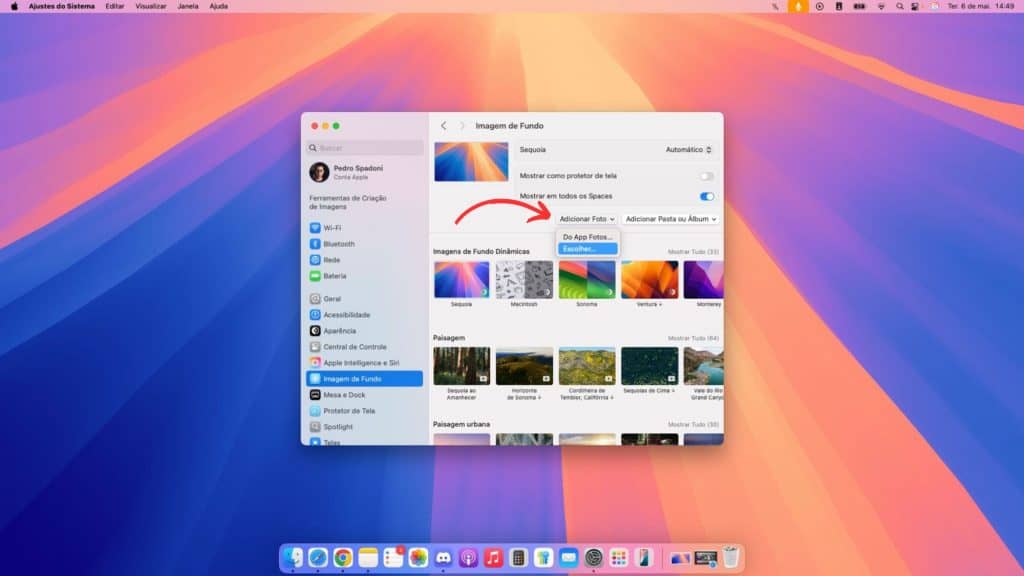 Como colocar papel de parede no Mac - Passo 2