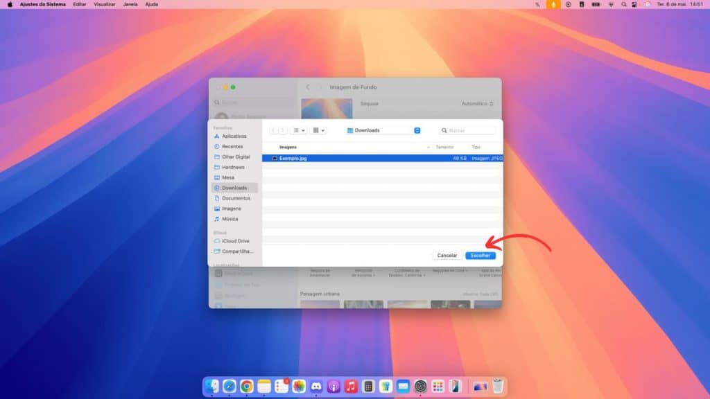 Como colocar papel de parede no Mac - Passo 3