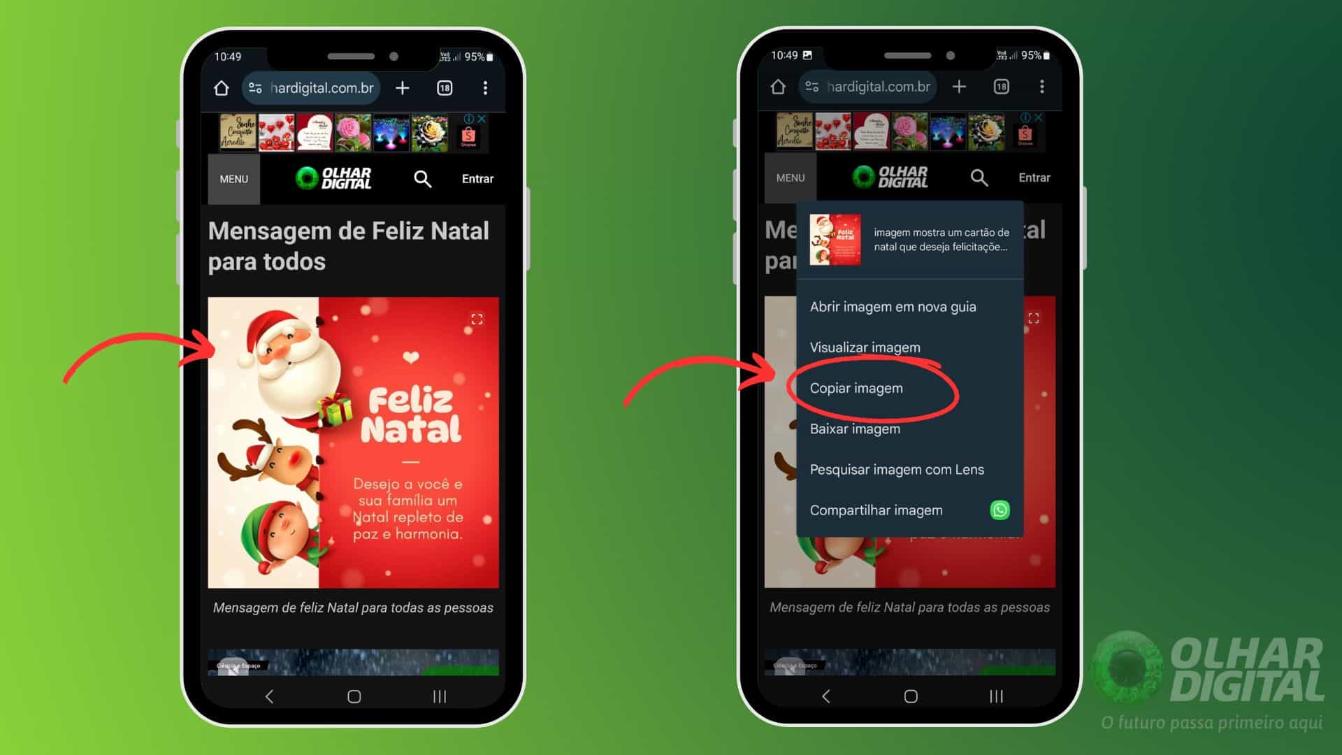 Como enviar mensagem de Feliz Natal pelo WhatsApp - Passo 3