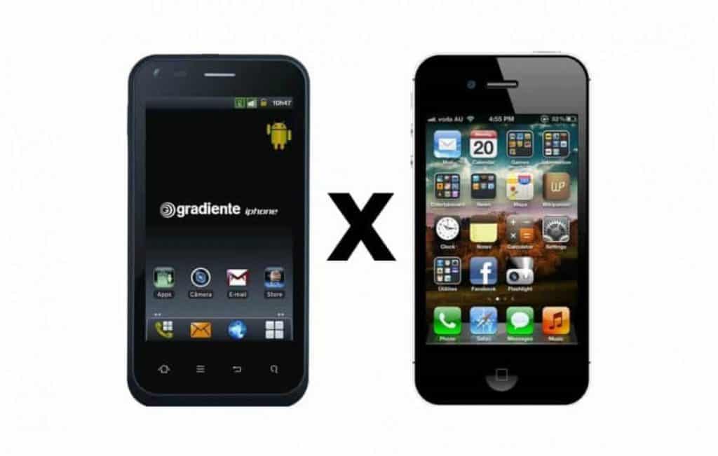 Gradiente iPhone contra iPhone da Apple