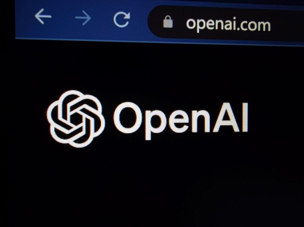 Logo da OpenAI em um navegador