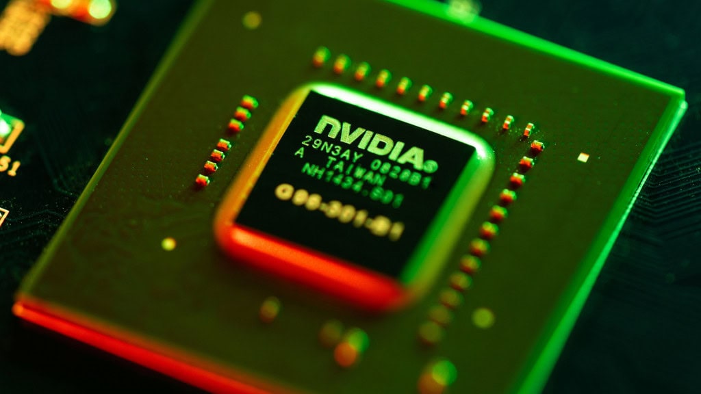 Ilustração digital de chip da Nvidia