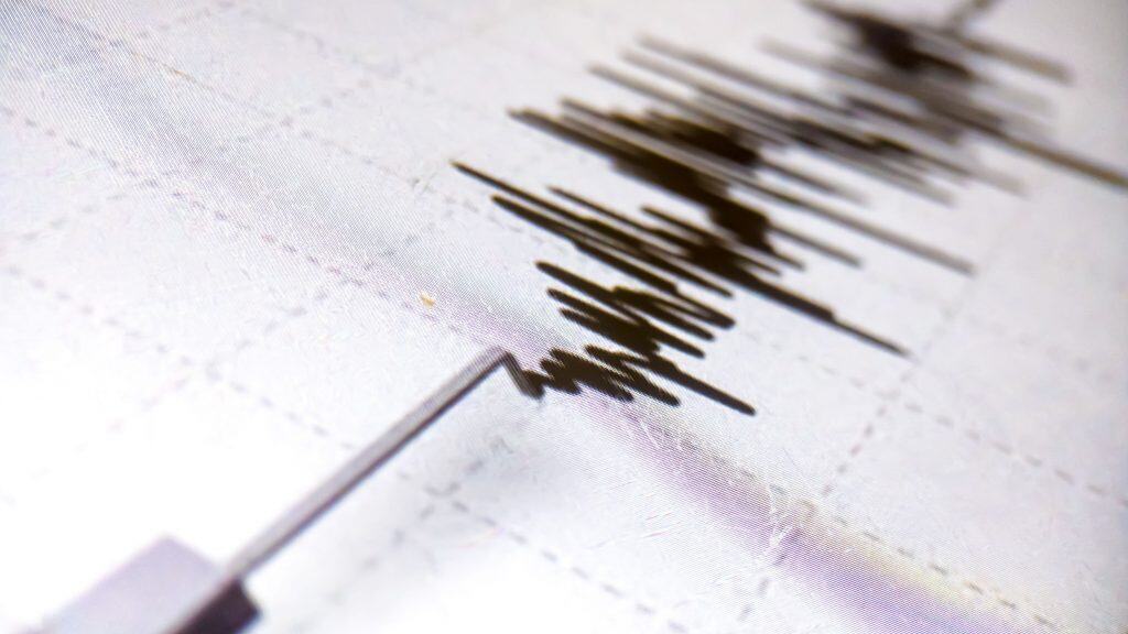 Linhas registradas por sismógrafo durante terremoto