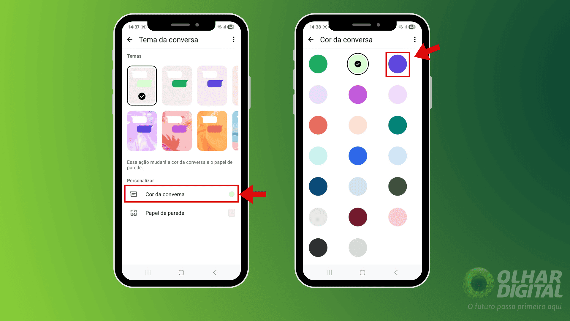 Passo 3 para mudar a cor e o papel de parede do chat no WhatsApp