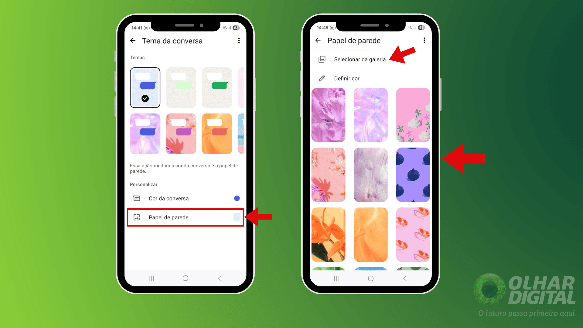 Passo 5 para mudar a cor e o papel de parede do chat no WhatsApp