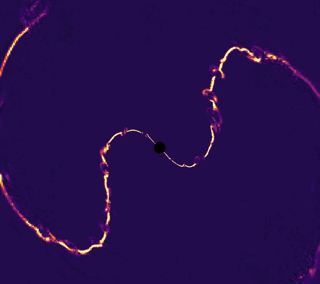 Simulação pulsar buraco negro