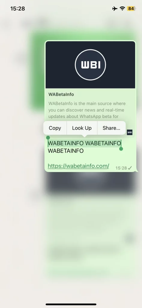 whatsapp recurso de seleção de mensagens