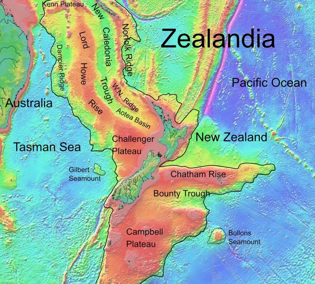 Mapa da Zelândia
