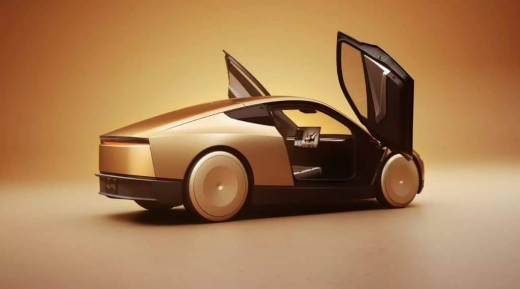Robotáxi Cybercab, da Tesla, de portas abertas