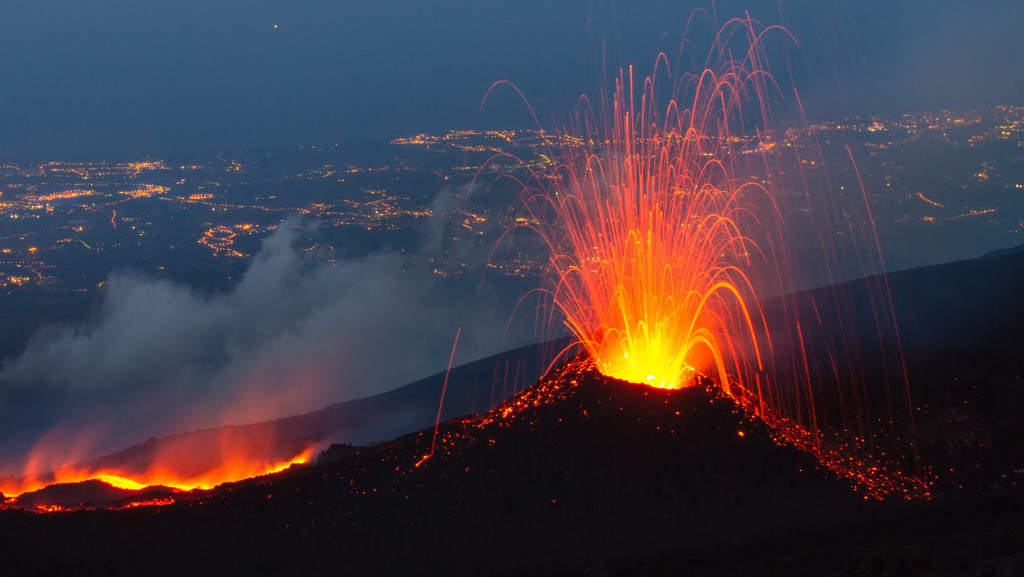 Erupção do vulcão Etna