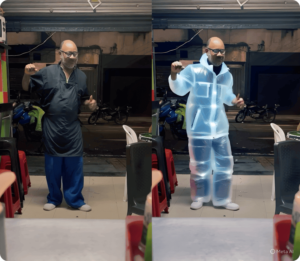 Duas imagens de um homem dançando