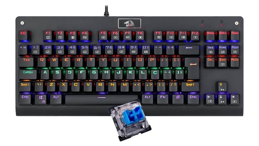 Teclado Mecânico Redragon Dark Avenger com switch Marrom
