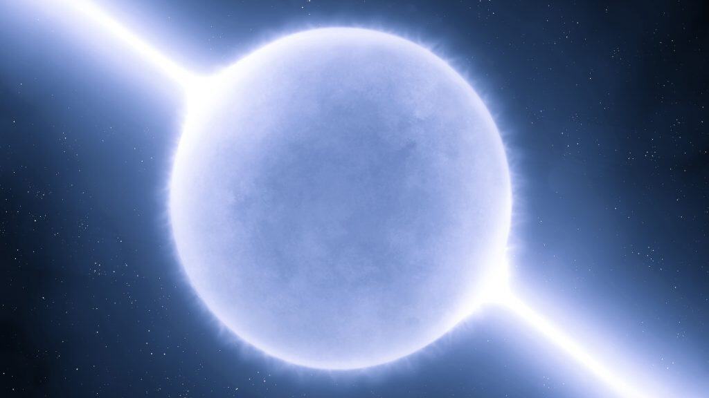 Ilustração de estrela de nêutron