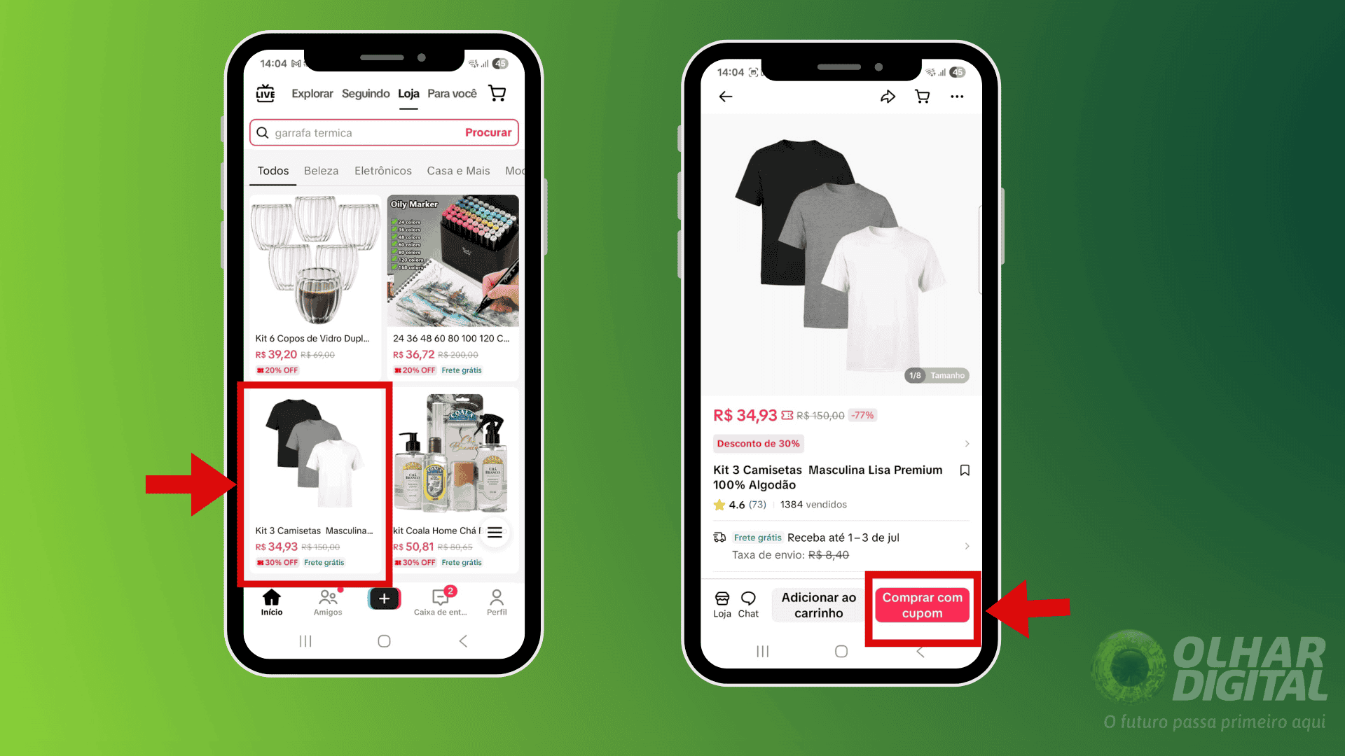 Passo 1 para comprar no TikTok Shop 